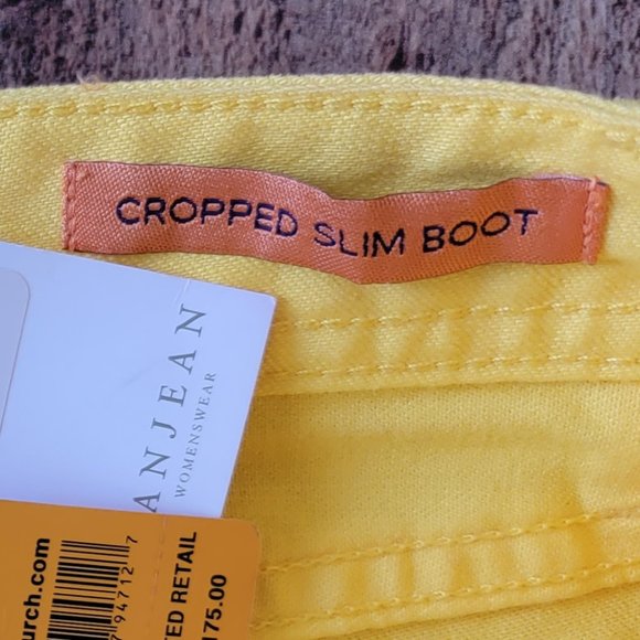 Tory Burch Cropped Slim Boot Dandelion Yellow Jeans 28 - Picture 11 of 16